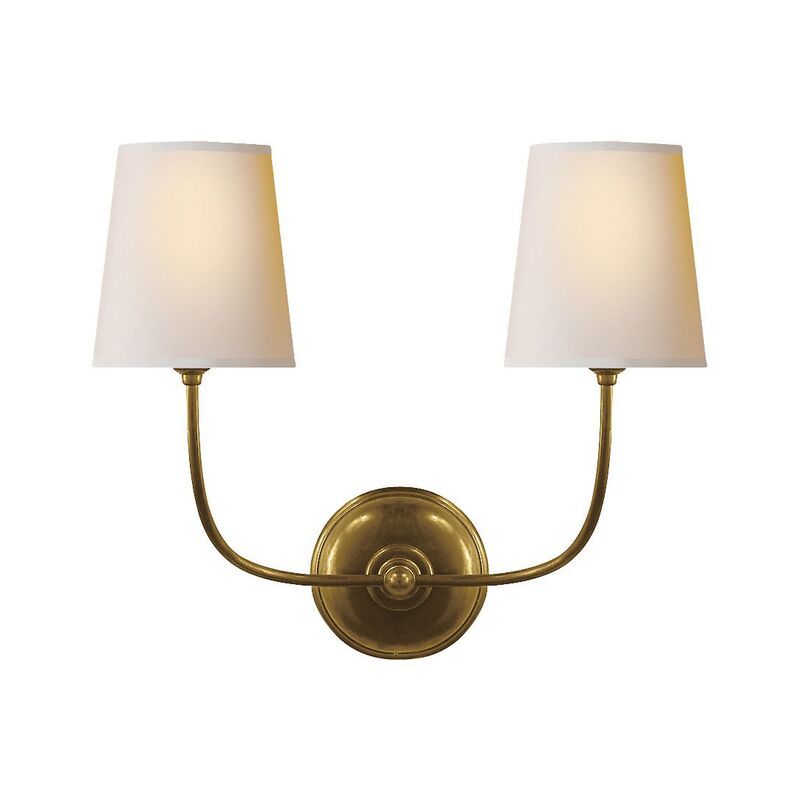 Vendome Double Sconce, Hand-Rubbed Brass | One Kings Lane