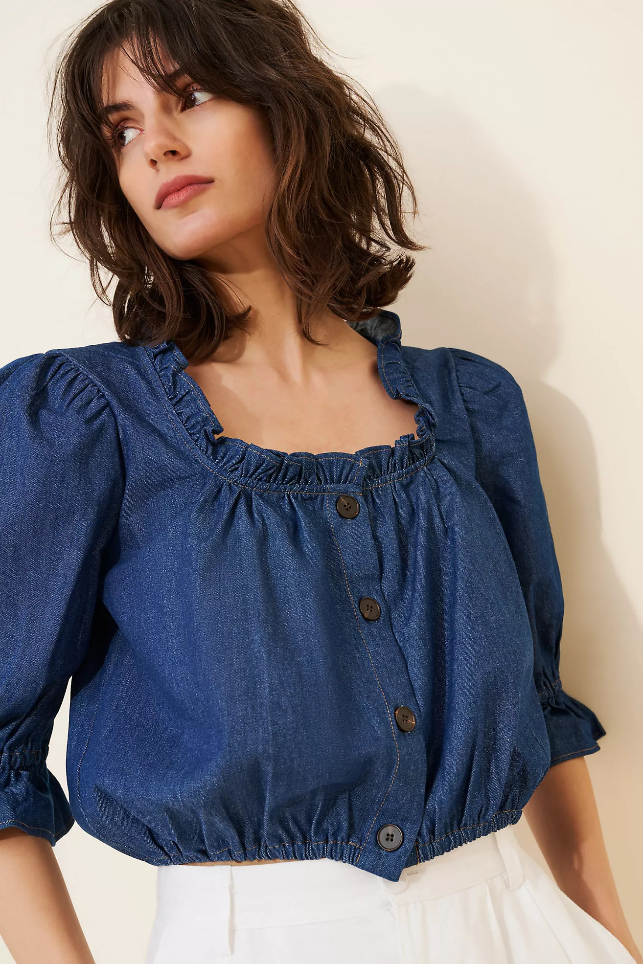 Toit Volant Alex Denim Top | Anthropologie (US)