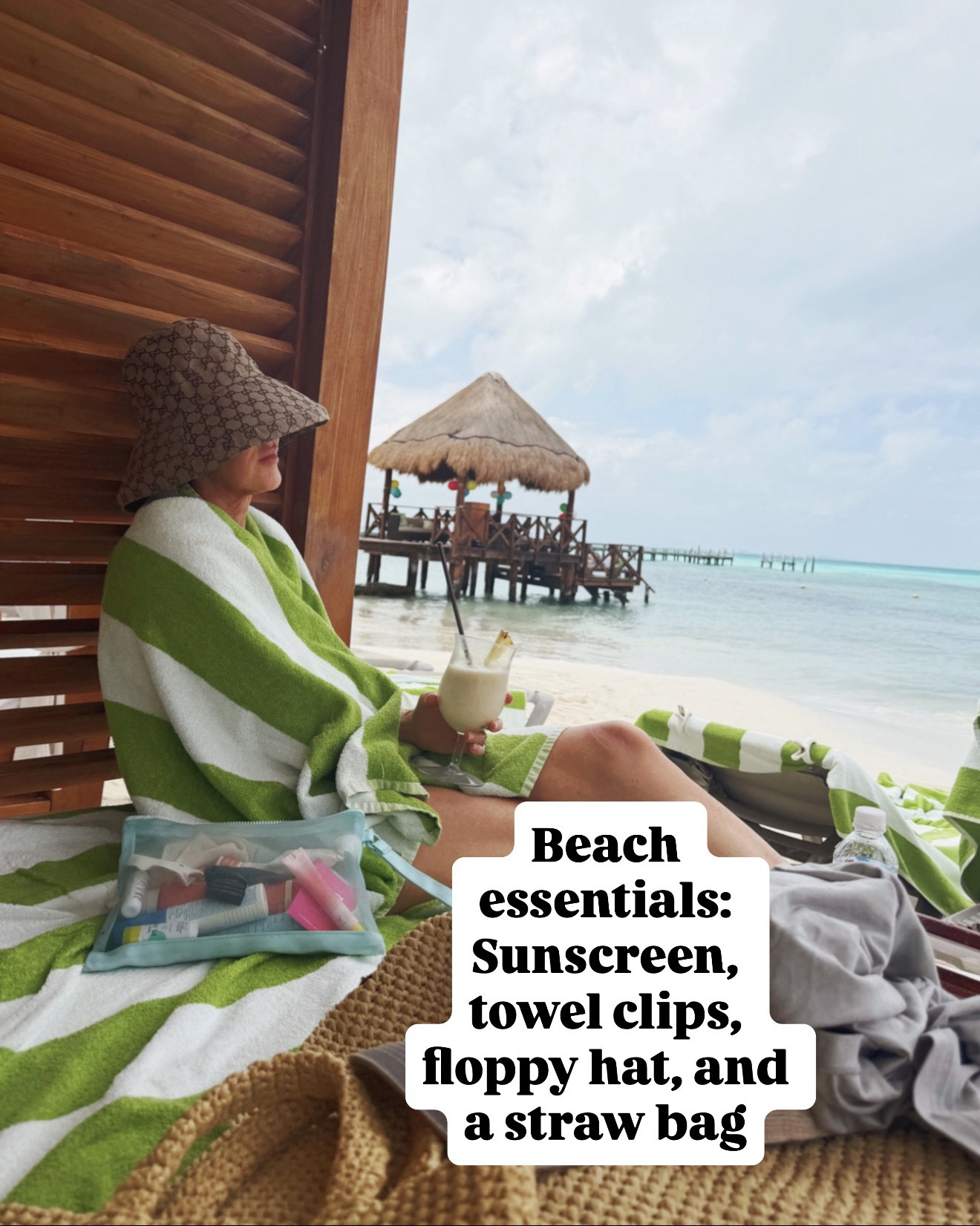 Straw beach bag floppy hats cabana towels sunscreen 

#LTKOver40 #LTKKids