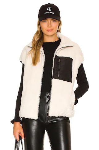 Adrienne Landau Faux Lamb Vest in Black & Off White from Revolve.com | Revolve Clothing (Global)