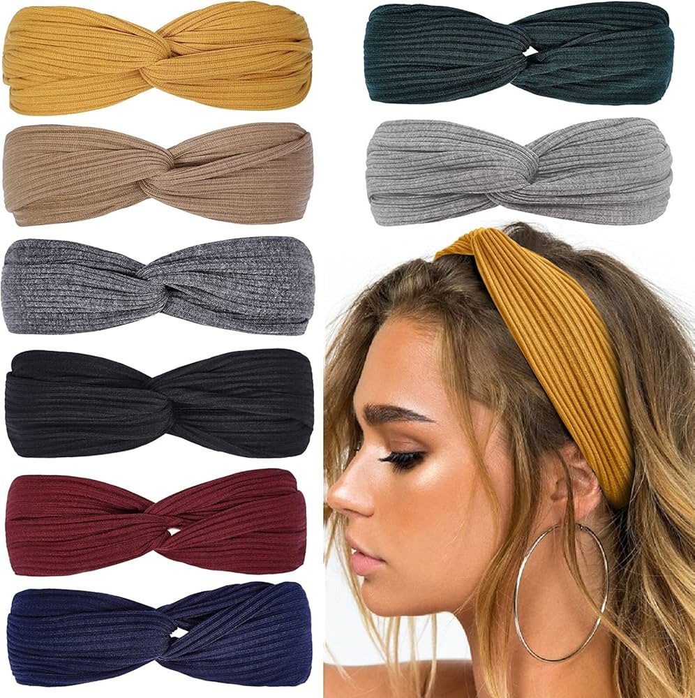 Huachi Headbands for Women Twist Knotted Boho Stretchy Hair Bands for Girls Criss Cross Turban Pl... | Amazon (US)