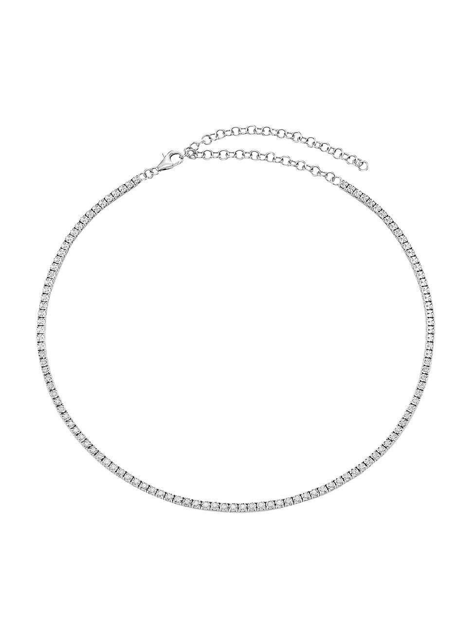 14K White Gold & 0.95 TCW Diamond Tennis Necklace | Saks Fifth Avenue