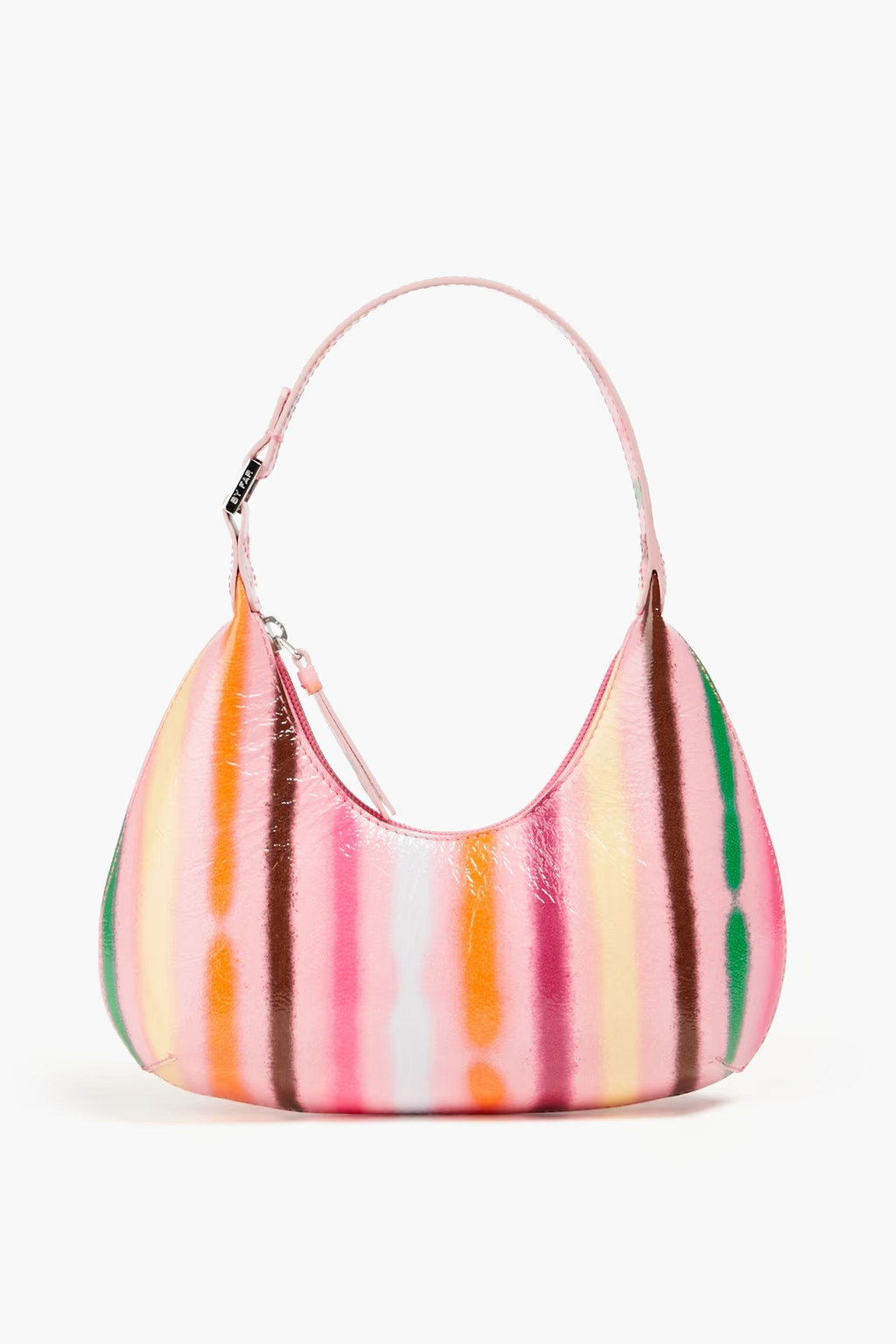 Baby Amber striped glossed-leather shoulder bag | The Outnet (US and CA)