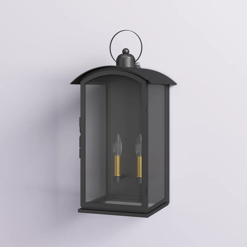 Alletta 2 - Light 19.69'' H Glass Outdoor Wall Lantern with Dusk to DawnByLark Manor™4.9Rated 4... | Wayfair North America