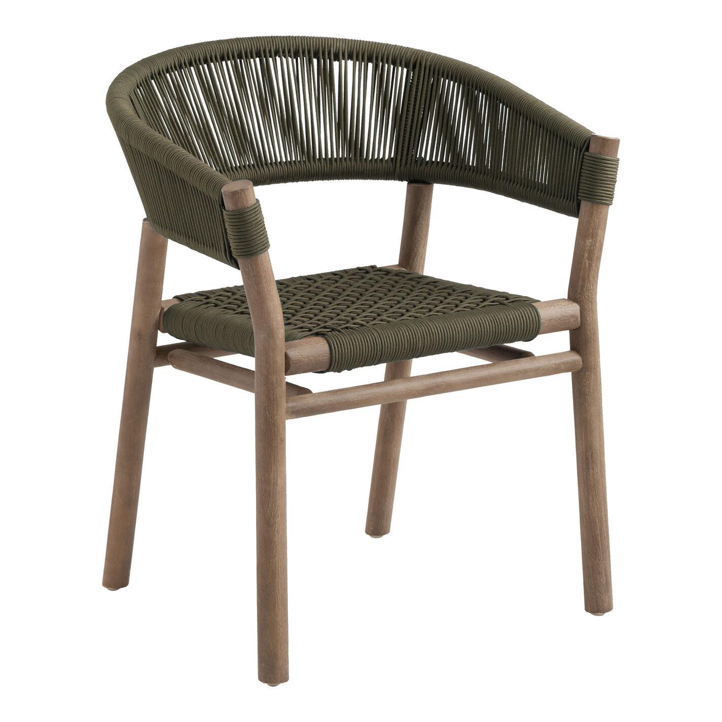 Cabrillo II Acacia Wood and Rope Outdoor Dining Chair Set of 2 | World Market