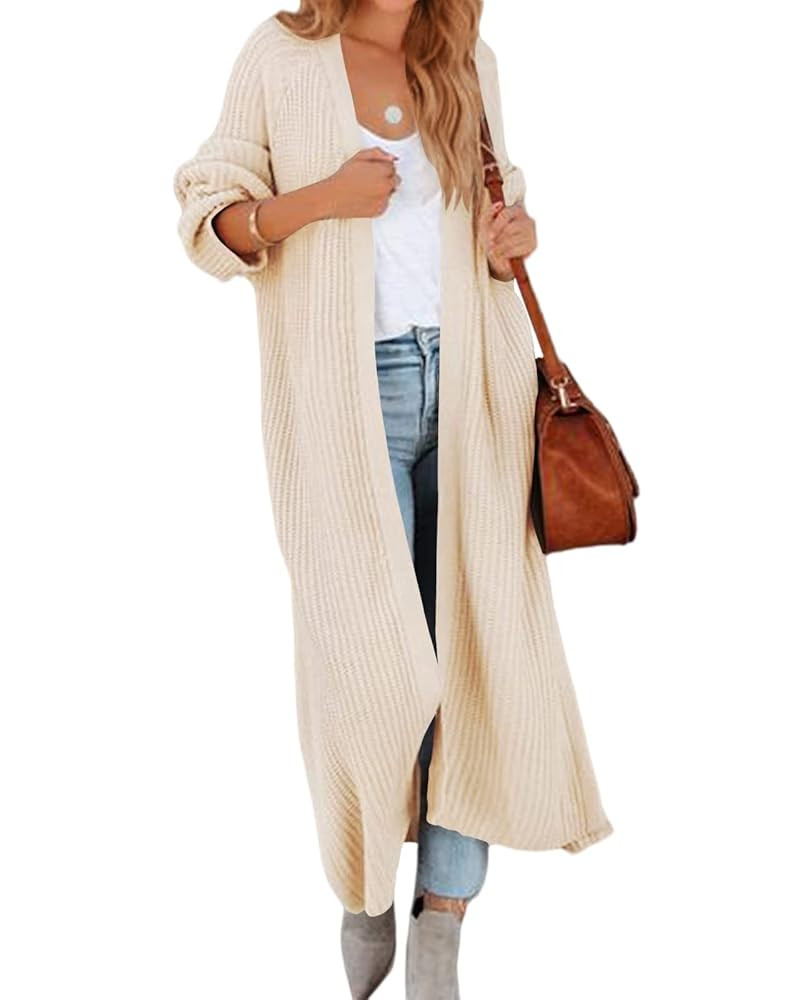 Women's Oversized Long Cardigan Sweaters Long Sleeve Split Open Front Drape Knit Duster Coat | Amazon (US)