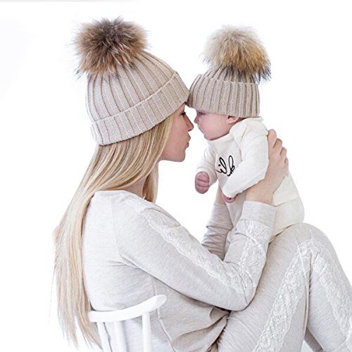 2PCS Parent-child Hat Warmer ,Oenbopo Mother & Baby Daughter/Son Winter Warm Knit Hat Family Crochet | Amazon (US)