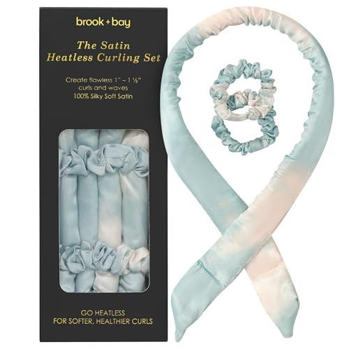 Heatless Hair Curler-Overnight Heatless Curls, Heatless Curling Rod For Short & Long Hair & Headband Hair Curlers To Sleep In - Dusty Teal | Amazon (US)