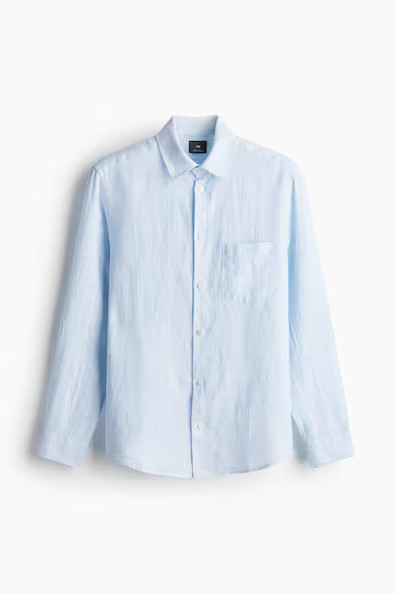 H & M - Leinenhemd Regular Fit - Blau - Herren | H&M (DE, AT, CH, NL, FI)