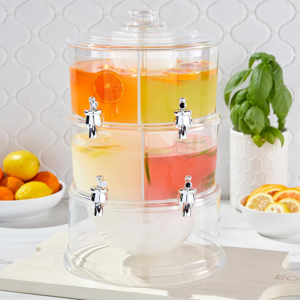Improvements Party Tower Beverage Dispenser with 2 Tiers & 4 Chambers | HSN