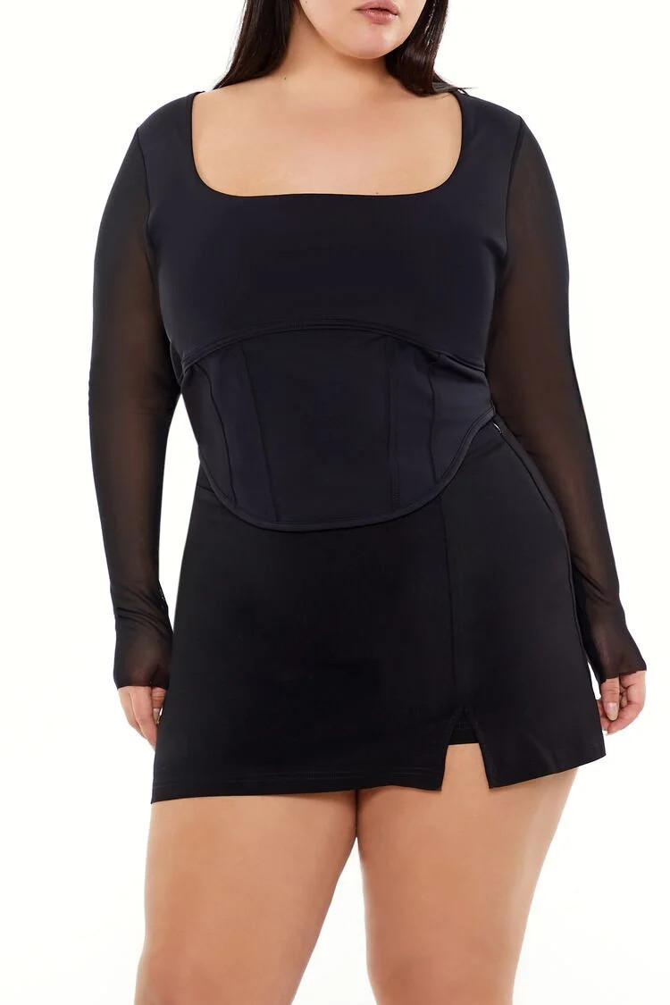 Women's Contour Sculpt Corset Top in Black, 0X | Forever 21