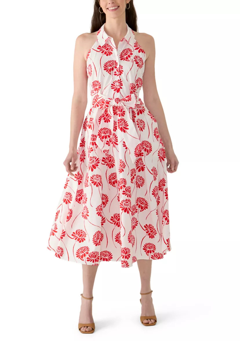 Women's Sleeveless Surplice Floral Midi Dress | Belk