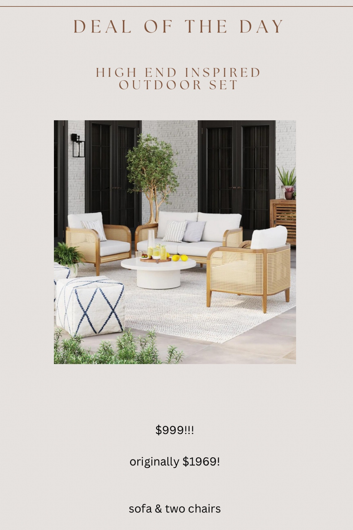 Oh my gosh!! This absolutely stunning outdoor set is 50% off right now!!! 

Fast free shipping! Will sellout fast with this deal 🚨🚨🚨

#LTKHome #LTKSaleAlert #LTKStyleTip