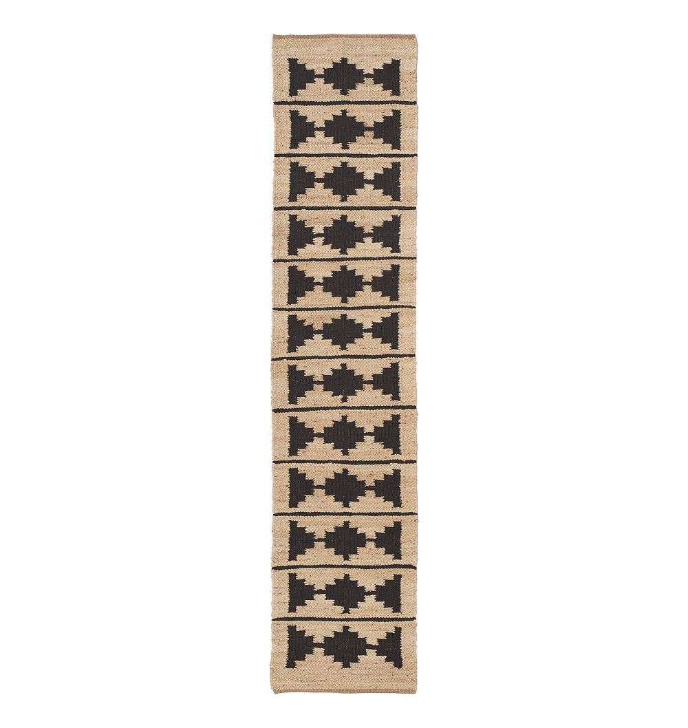 Bowen Jute & Wool Flatweave Rug, Bowen Black - 2-1/2' x 20' | Rejuvenation