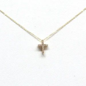 Diamond Cross Necklace / 14k Gold Diamond Cross 0.18 CT / | Etsy | Etsy (US)