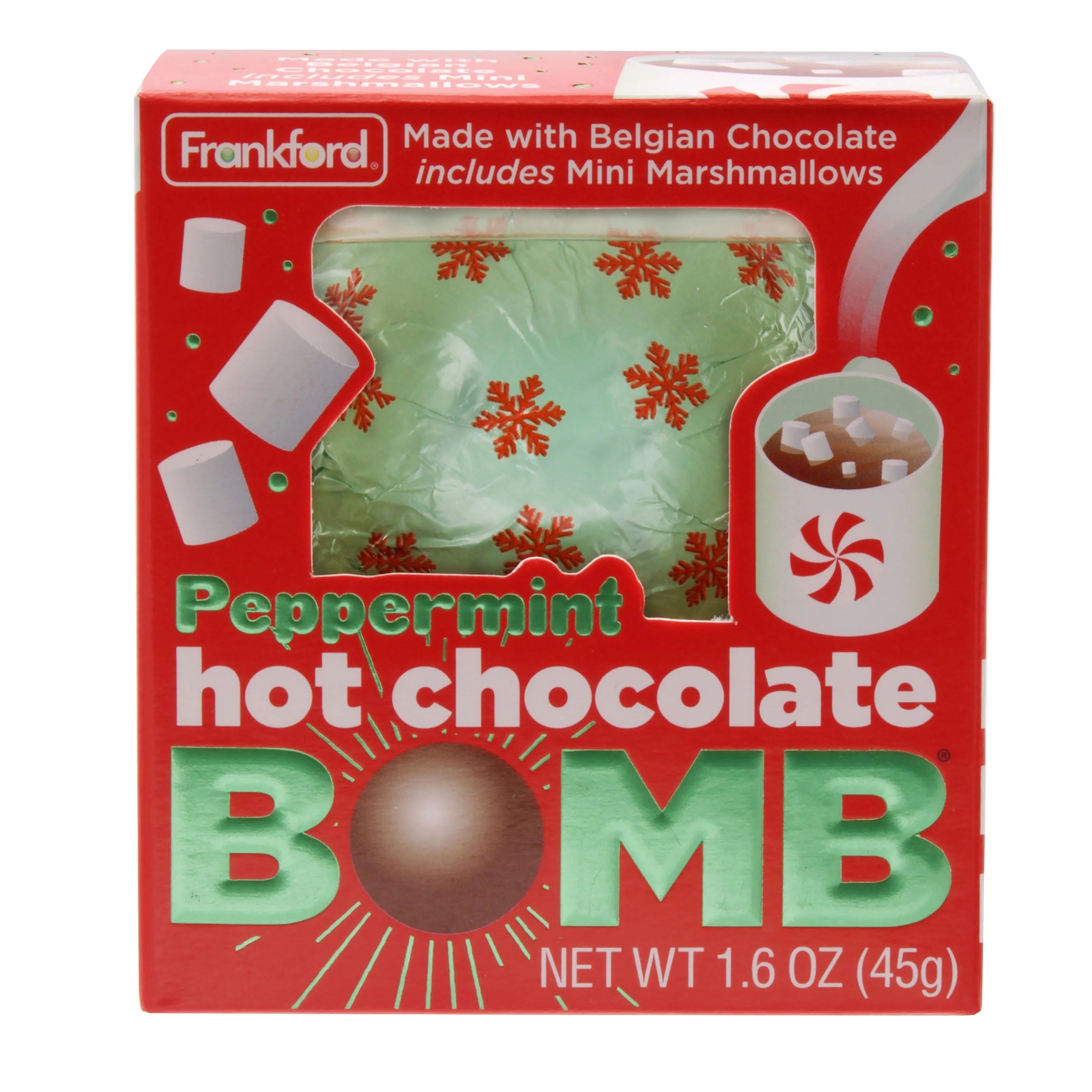 Frankford, Peppermint Milk Chocolate Holiday Hot Chocolate Bomb Single, 1.6 Oz | Walmart (US)