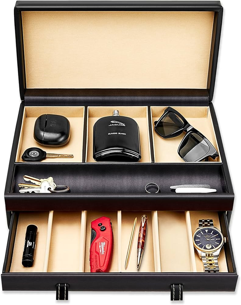 Stock Your Home Mens Valet Tray, Men's Jewelry Box, Night Stand Organizers and Storage, Bedside T... | Amazon (US)