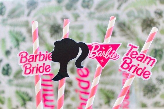 Barbie Party Straws 13 Pack  Barbie Bride  Team Bride  | Etsy | Etsy (US)