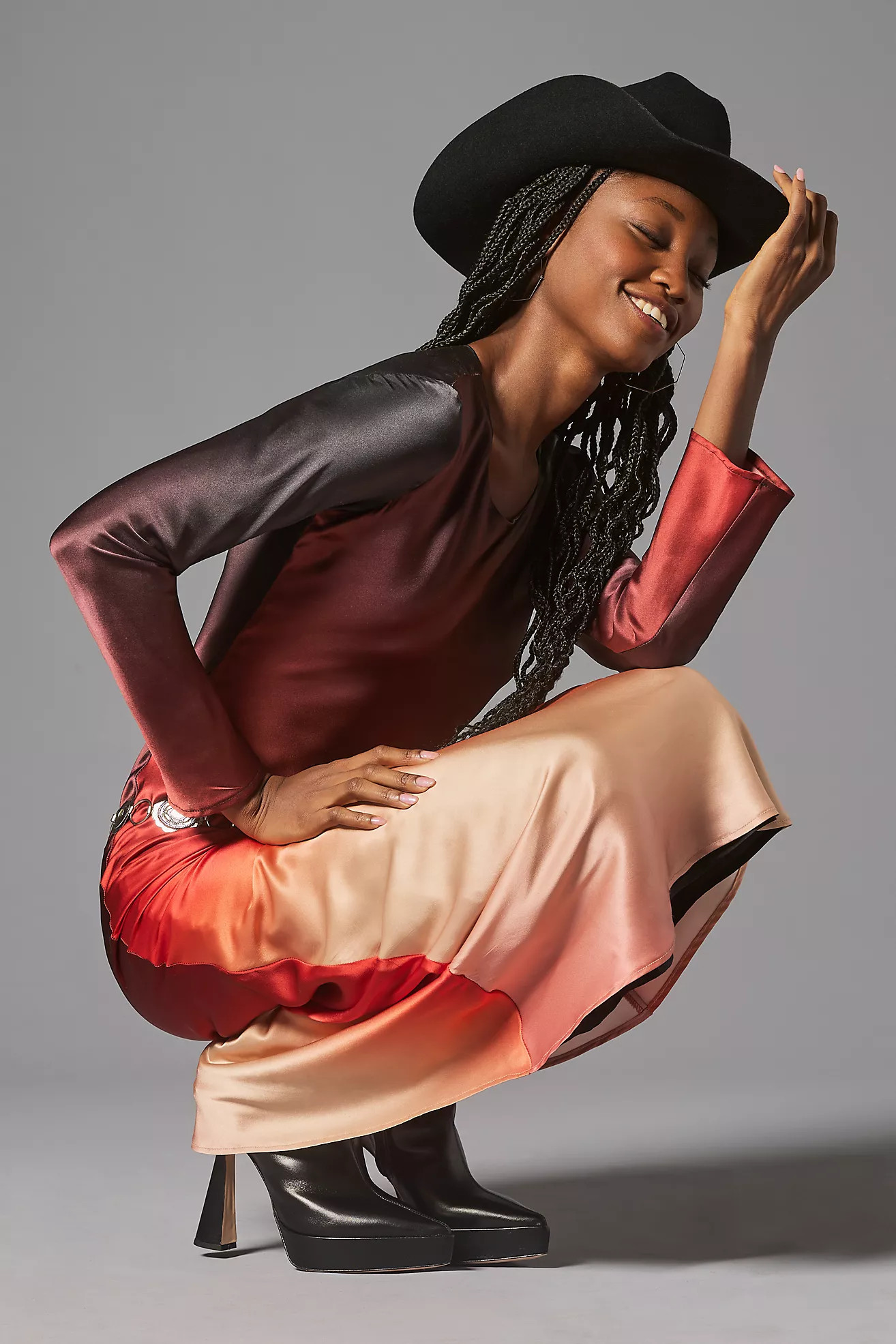 Delfi Collective Long-Sleeve Ombre Slip Dress | Anthropologie (US)