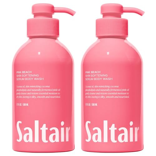 Saltair Body Wash 2-Pack – Moisturizing Body Wash with Hyaluronic Acid & Coconut Oil – Scented Shower Gel for Women and Men – Pink Beach Scent, 2x 17oz – Vegan, Cruelty-Free, Paraben-Free | Amazon (US)