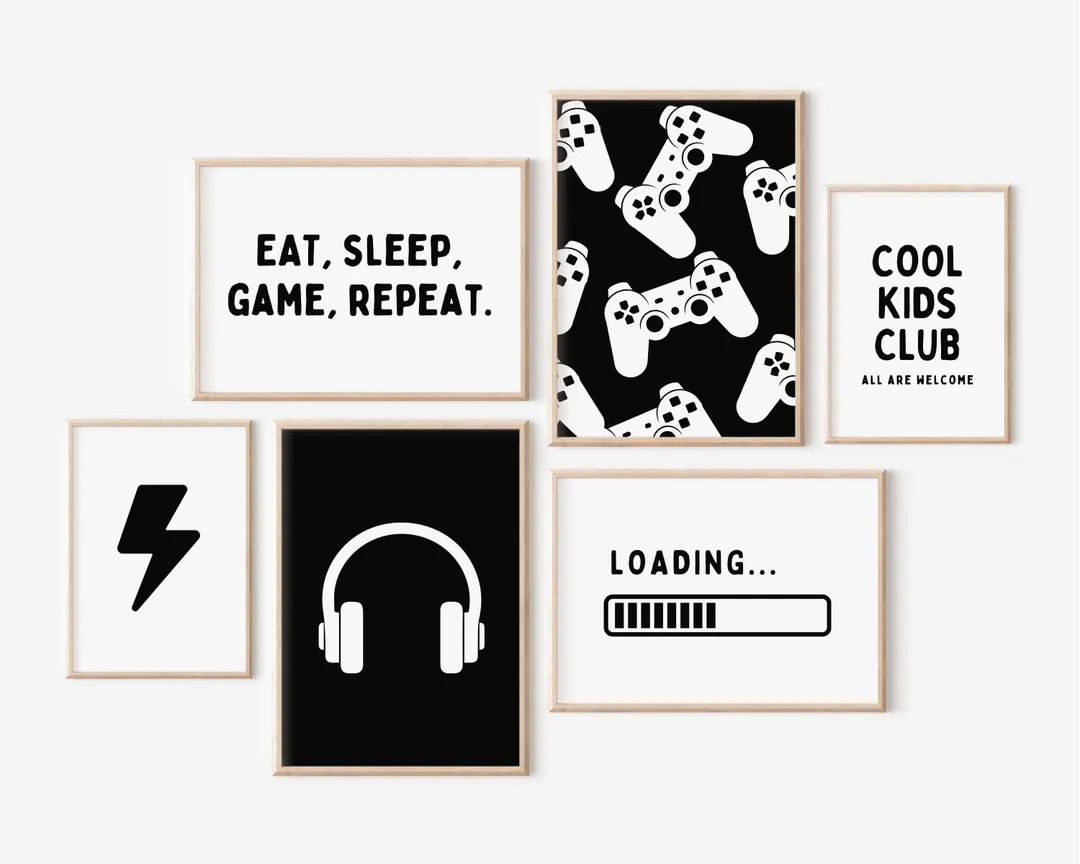 Boy Wall Art, Video Game Art, Game Room Decor, Video Game Controllers Print, Gifts for Gamer Set ... | Etsy (US)