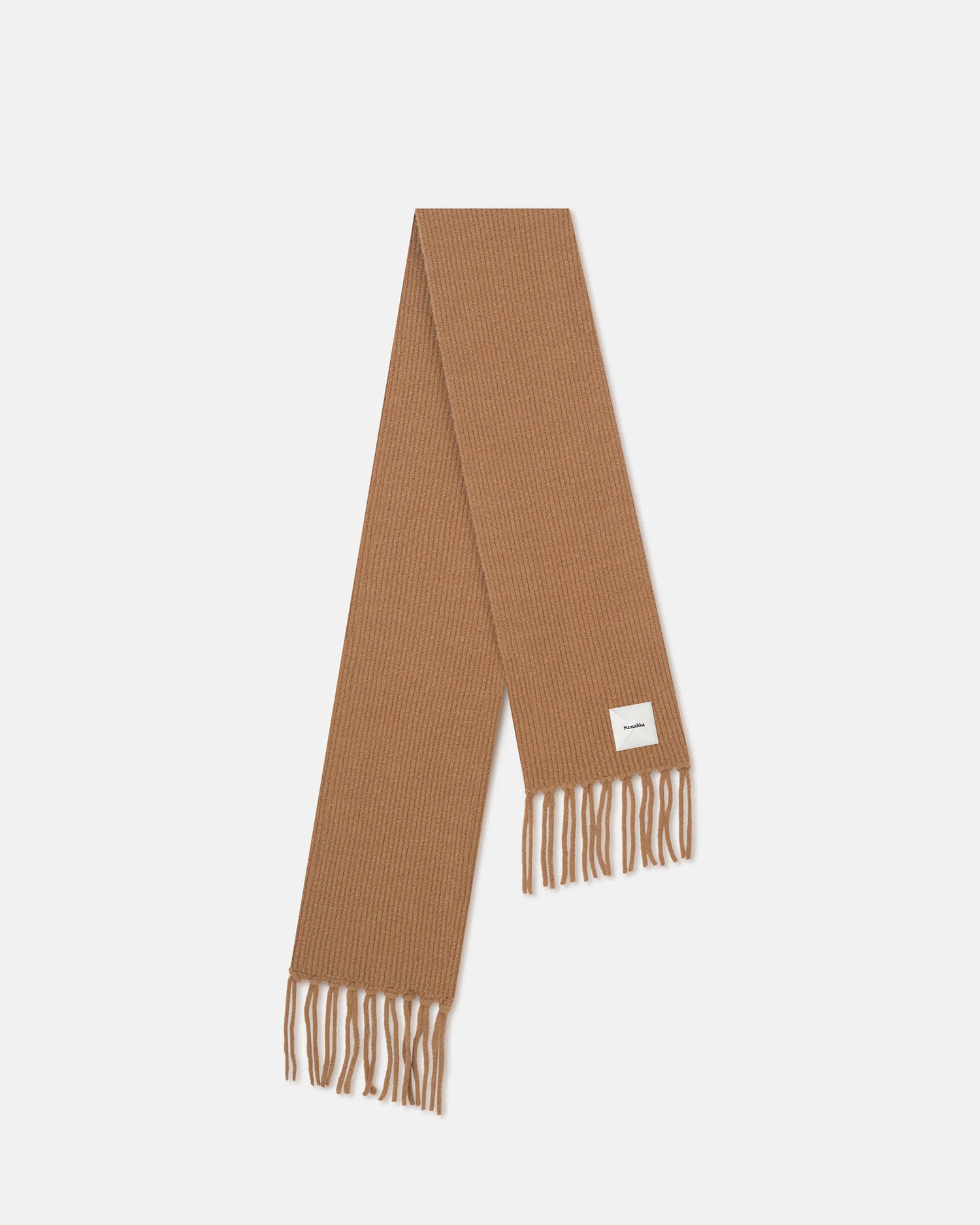 Ives - Compact Boucle Scarf - Camel - NANUSHKA | Nanushka