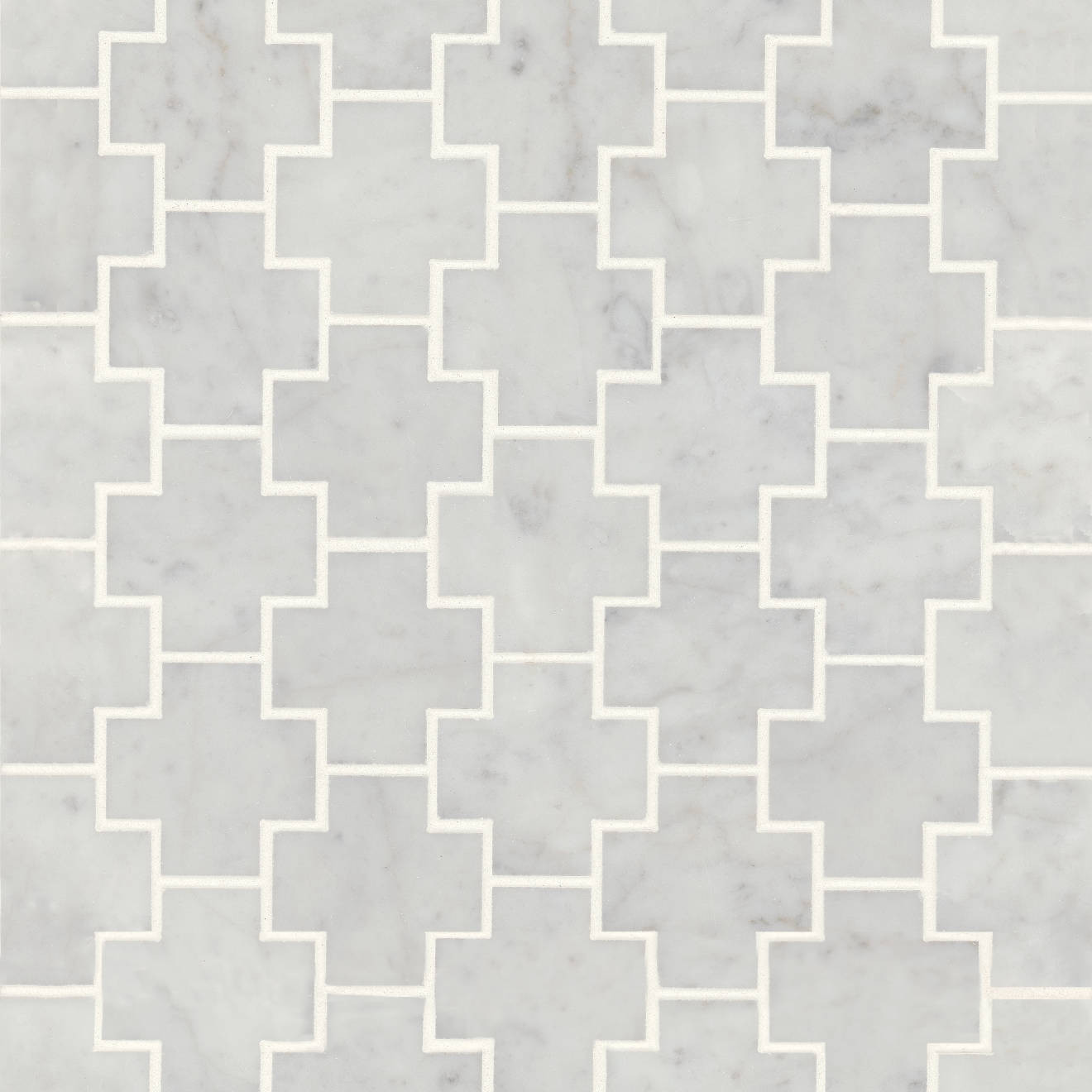 Monet Honed Marble Mosaic 4 Tile in White Carrara | Bedrosians Tile and Stone