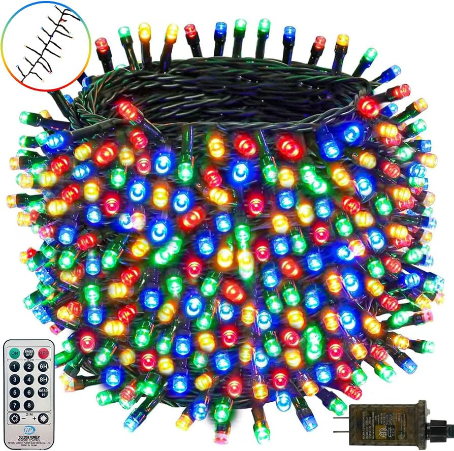 50FT 1000 LED Cluster Christmas Lights, Christmas Tree Lights Outdoor Indoor with 8 Modes & Timer... | Amazon (US)