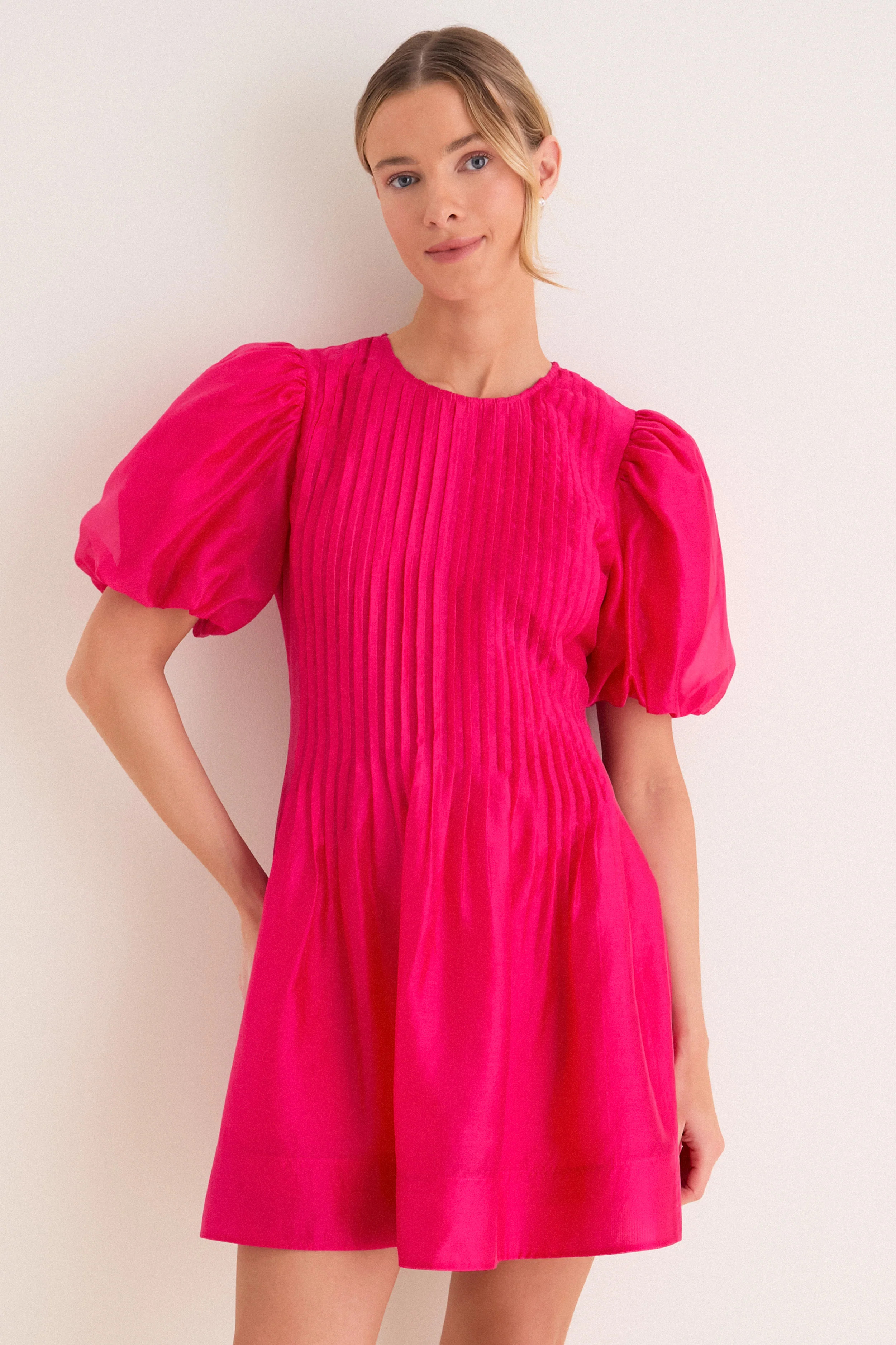 Hot Pink Taffeta Mere Mini Dress | Tuckernuck (US)