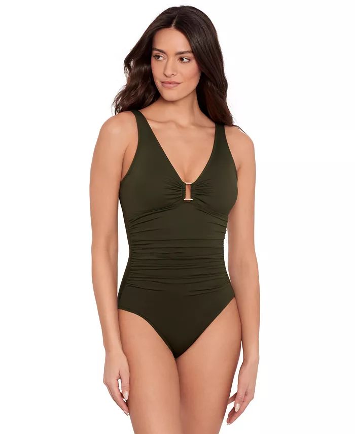 Lauren Ralph Lauren Ralph Lauren Ring Over The Shoulder One Piece Swimsuit - Macy's | Macy's