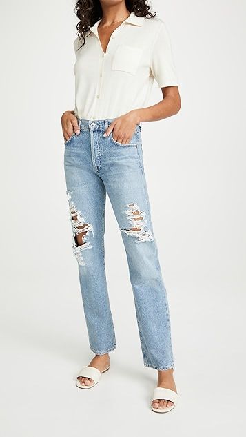 Emery Long Mid Rise Relaxed Straight Jeans | Shopbop