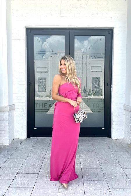 Wedding guest dress on major sale. Formal dress. Maxi dress. Pink down. Asymmetrical dress. One arm dress.

#LTKsalealert #LTKstyletip #LTKfindsunder50