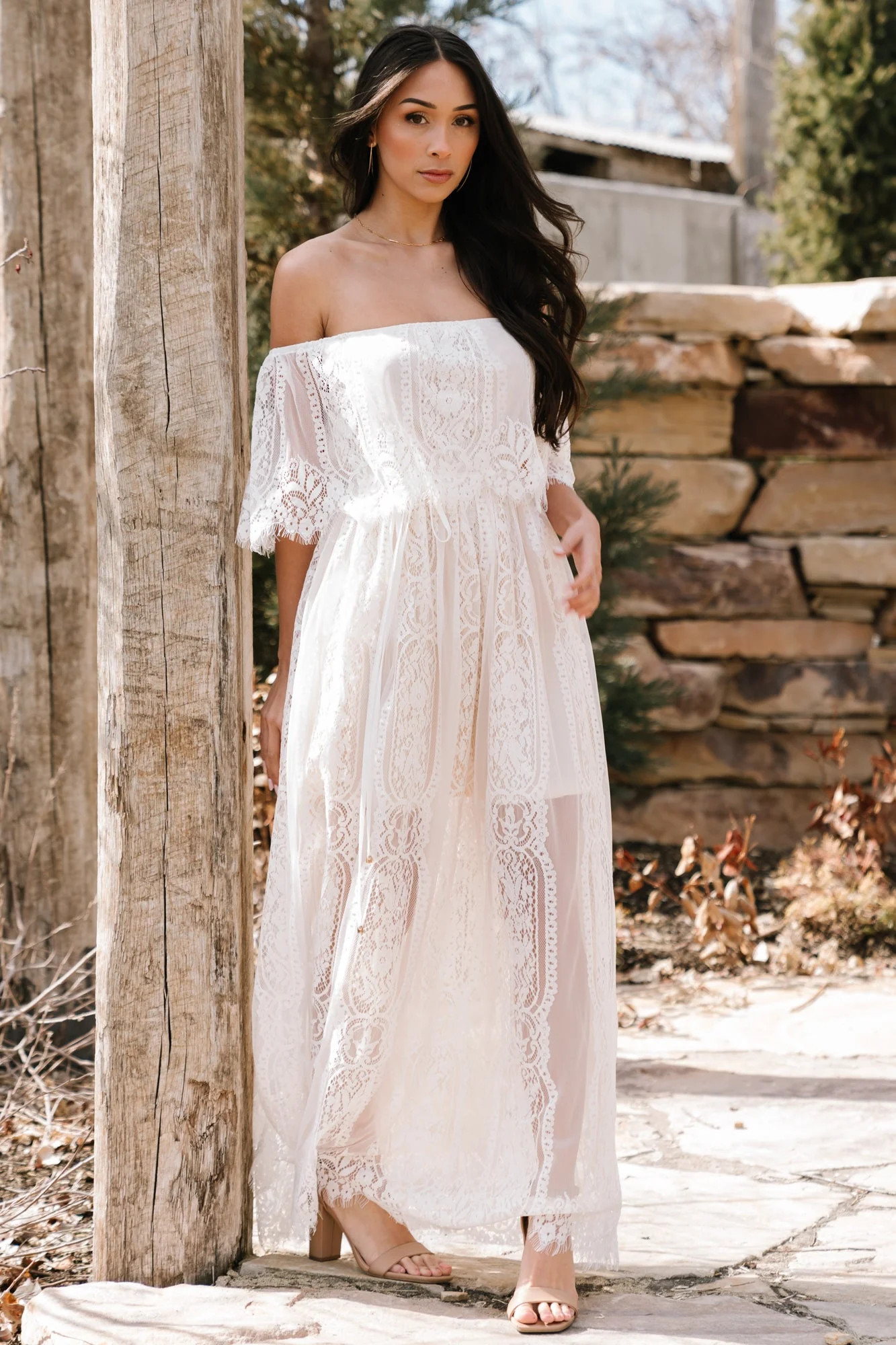 Caroline Lace Maxi Dress | Off White | Baltic Born