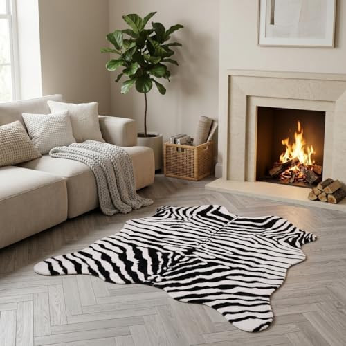 LOVEXTONG Zebra Print Rug, 4'7" x 5'3" (140x160cm) | Amazon (US)