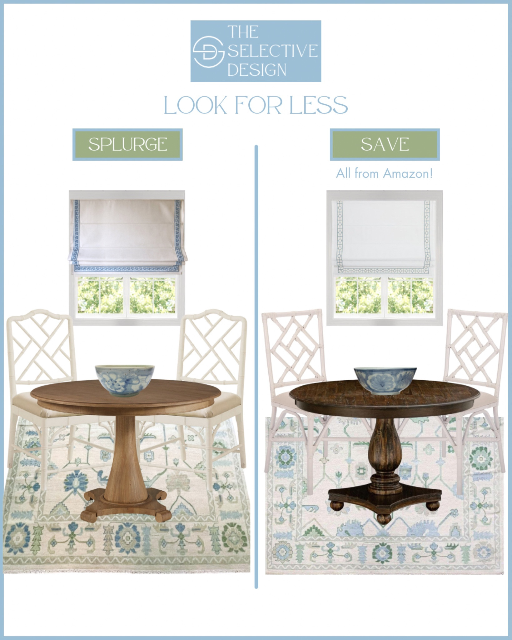 Dining room decor look for less from Amazon! 

Timeless dining room decor, classic dining room, traditional dining room, southern dining room, Grandmillennial dining room, Timeless kitchen decor, classic kitchen, traditional kitchen, southern kitchen furniture, Grandmillennial kitchen, kitchen furniture look for less, kitchen decor, dining room furniture look for less, dining room furniture, dining room inspo, dining room inspiration, Amazon dining room, kitchen inspo, kitchen inspiration, Amazon kitchen, Amazon kitchenette, Amazon breakfast nook, affordable dining room furniture, affordable kitchen table, affordable dining room furniture, affordable Roman shade, affordable oushak rug, modern oushak rug, Amazon oushak rug, oushak rug look for less, neutral oushak rug, spot the dupe, affordable home decor, Amazon home decor, Roman shade with trim, wood dining table, white Chippendale chair, white dining chair, white bamboo dining chair, round wood dining table, round wood kitchen table 

#LTKHome #LTKFindsUnder100 #LTKStyleTip