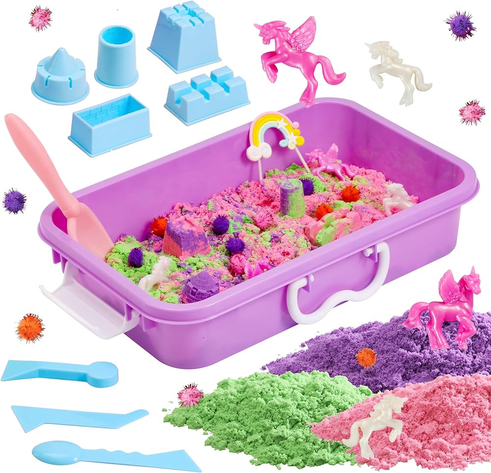 Unicorn Sensory Bin, Unicorn Sensory Toys with Play Sand for Toddlers Boys and Girls, Kids Toys G... | Amazon (US)