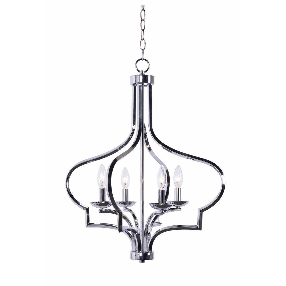 Kenroy Home Morocco 4-Light Chrome Chandelier-93704CH - The Home Depot | The Home Depot