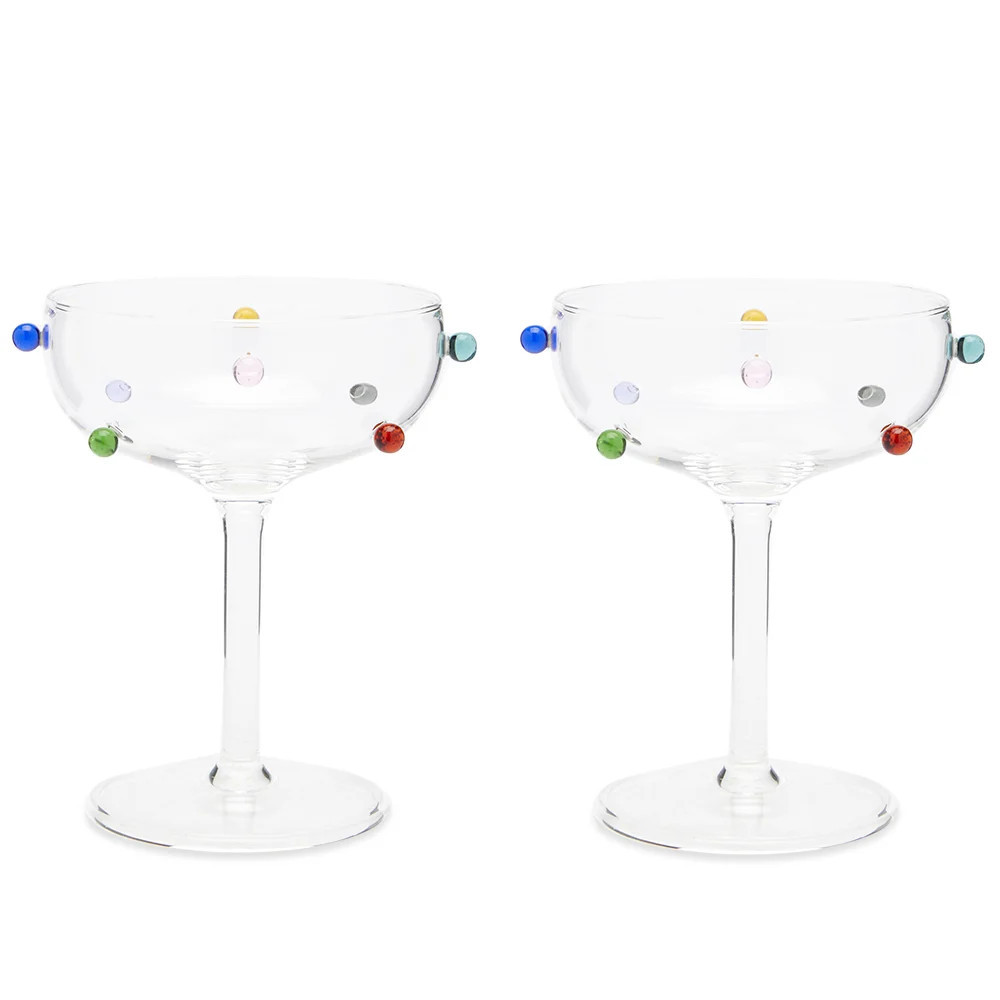 Maison Balzac Pomponette Coupes - Set of 2 in Clear | END. Clothing
