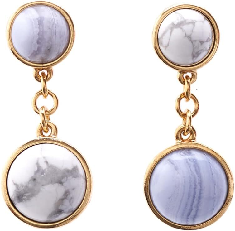 Amazon.com: Oscar de la Renta, Ball Drop Earring, Blue/White | Amazon (US)