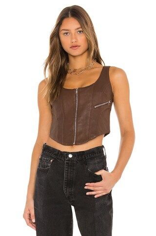 Understated Leather Moto Bustier in Mustang from Revolve.com | Revolve Clothing (Global)