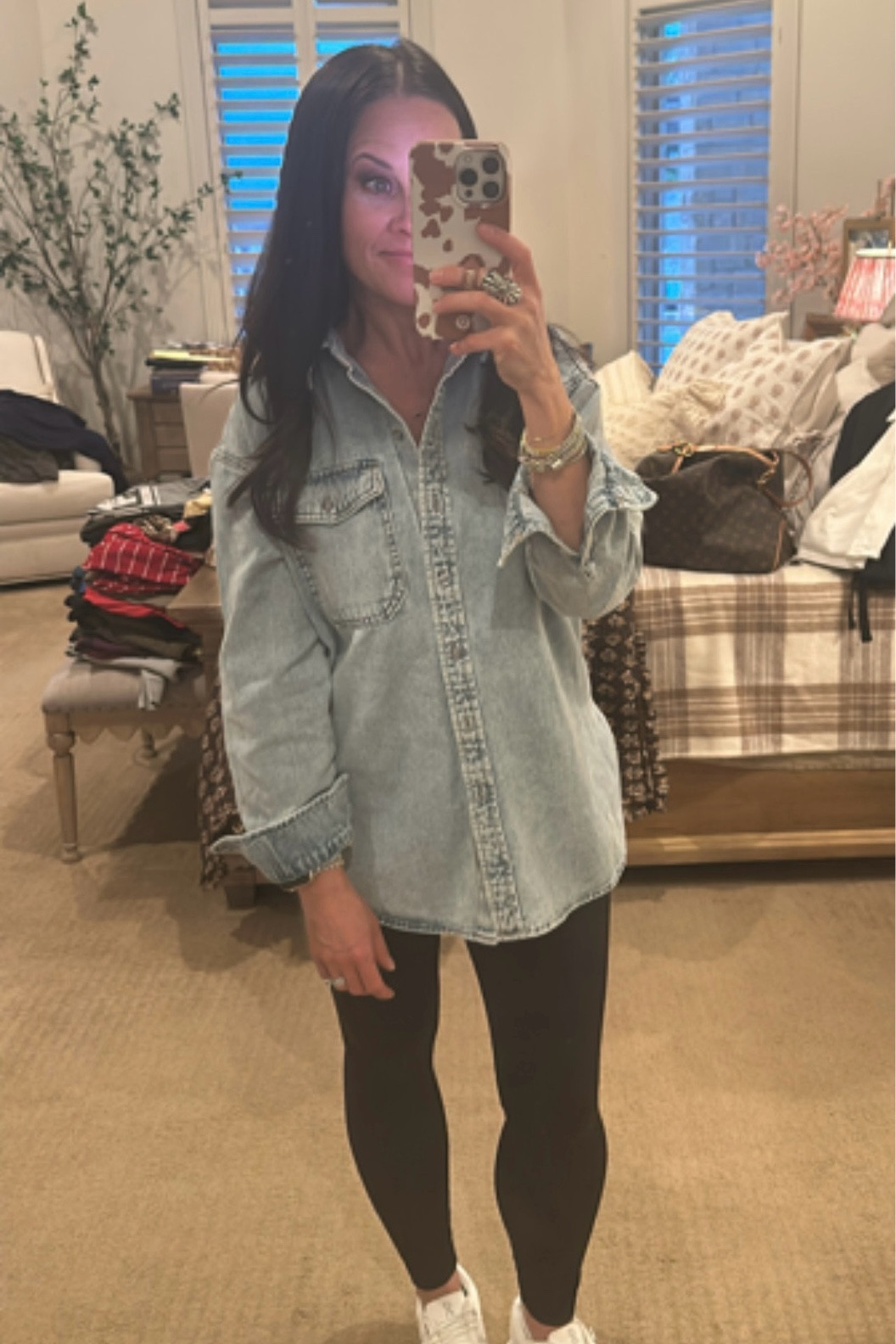 Denim tops and shackets are a great neutral and should be a closet staple! Linking several similar options here! Also my favorite affordable leggings, I’m 5’1” and wearing the 25” but linking reg length as well! 

#LTKStyleTip #LTKOver40 #LTKTravel