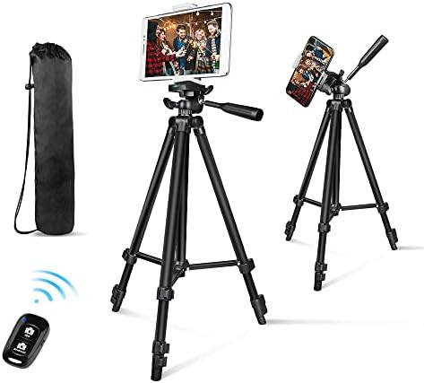 Aureday Phone Tripod, 50” Extendable Adjustable Smartphone & Tablet Tripod Stand with Phone Hol... | Amazon (US)