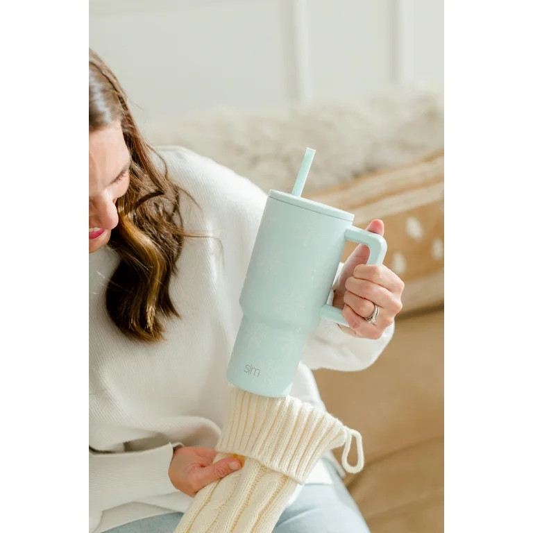 Simple Modern 30 fl oz Insulated Stainless Steel Trek Tumbler with Straw Lid | Snowflake | Walmart (US)