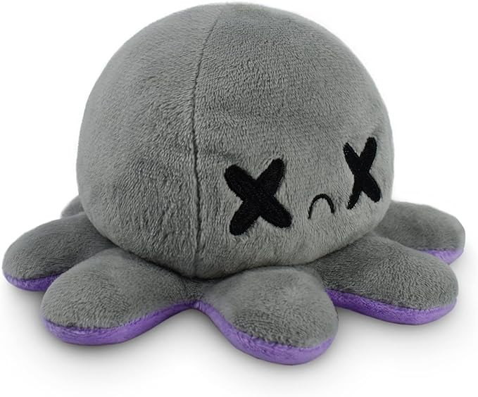 TeeTurtle - The Original Reversible Octopus Plushie - Happy Purple + Dead Gray - Cute Sensory Fid... | Amazon (US)