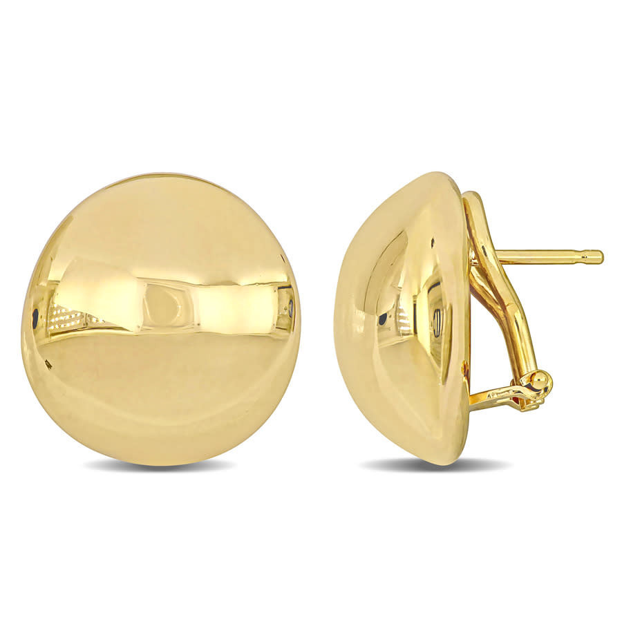 AMOUR 15mm Domed Omega Clip Back Earrings in 14k Yellow Gold | Jomashop.com & JomaDeals.com