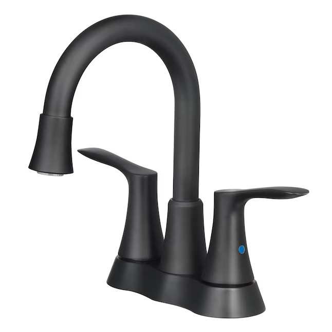 allen + roth Brookes Matte black 4-in centerset 2-handle WaterSense High-arc Residential Handle B... | Lowe's