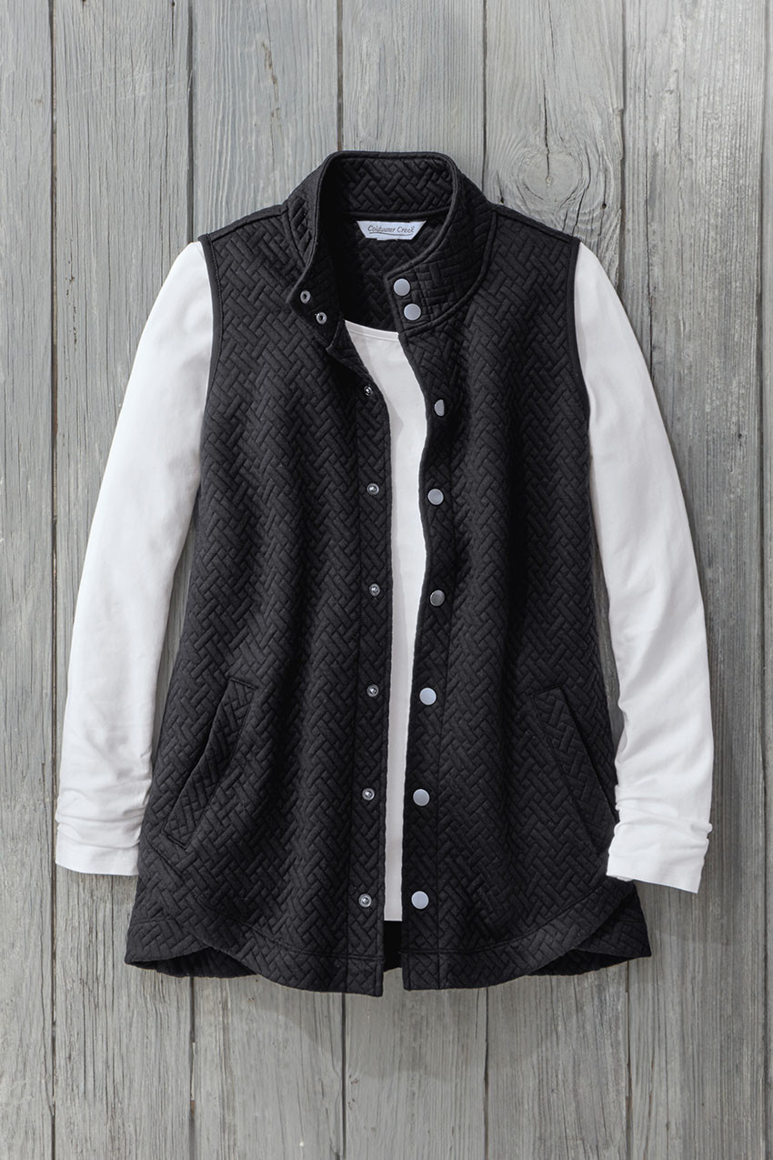 Tulip-Hem Jacquard Vest | Coldwater Creek