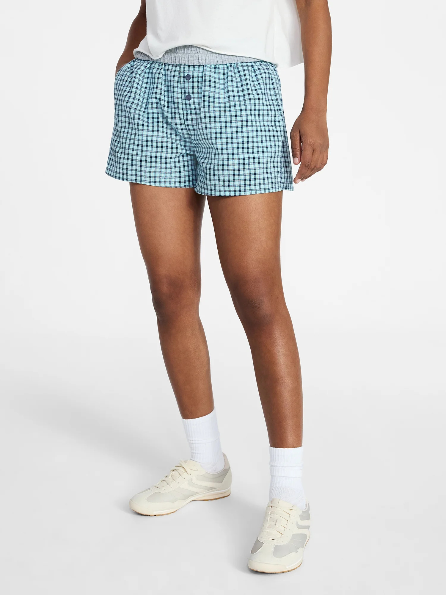 No Boundaries Cotton Boxer Shorts with Rollover Waist, 3'' Inseam, Women's XXS (00)-XXL (20) | Walmart (US)