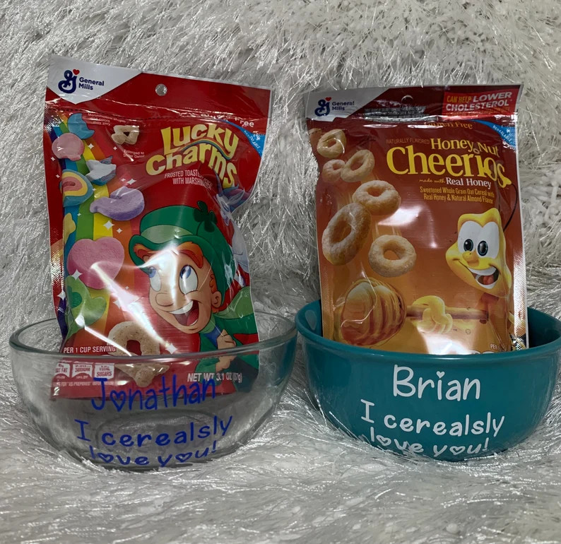 Personalized I Cerealsly Love You Cereal Bowls , Cereal Bowl, Personalized Gift, Gift for kids, V... | Etsy (US)