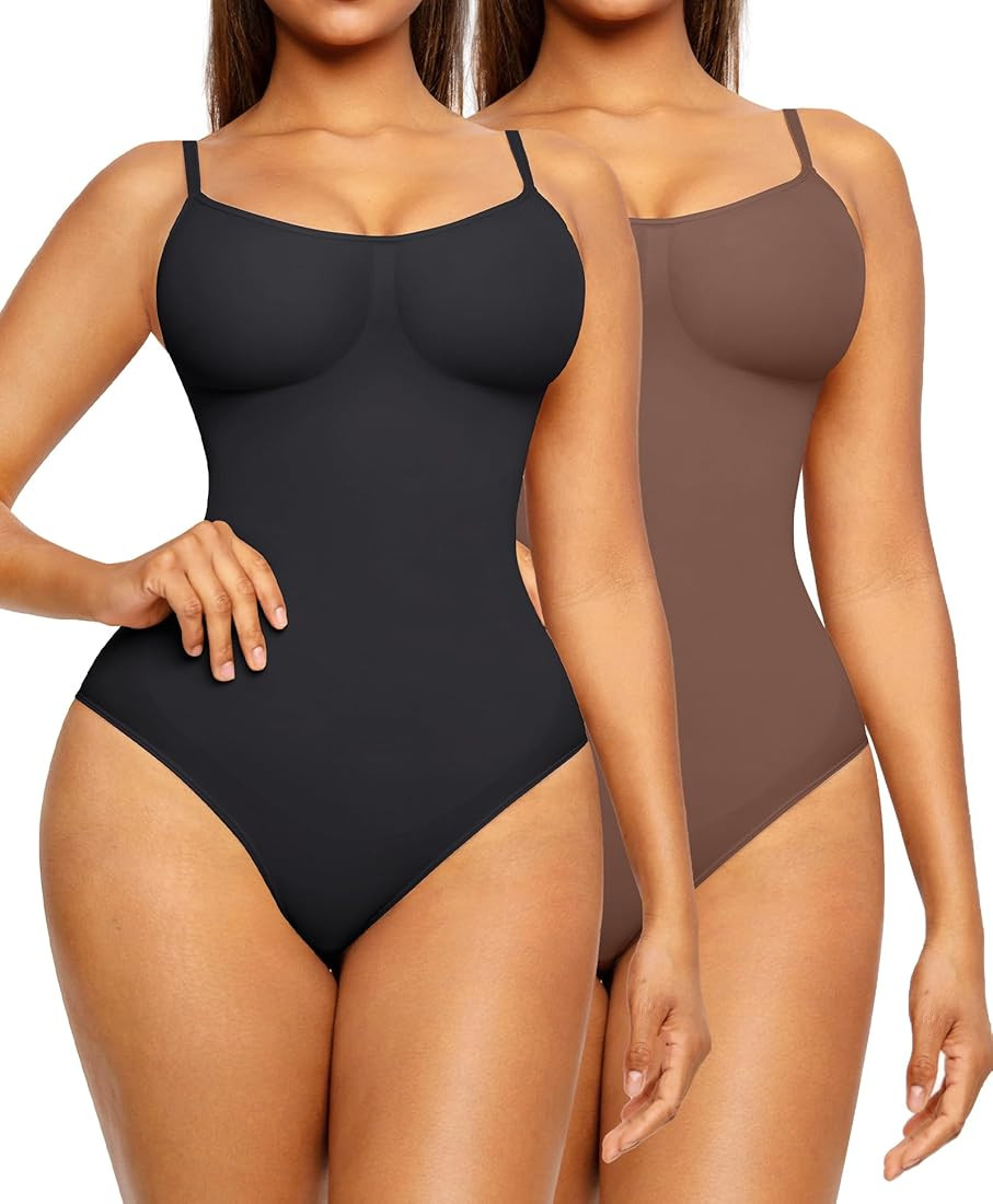 FeelinGirl Shapewear Bodysuit for Women Tummy Control 2 Piece Seamless Sculpting Snatched Bodysui... | Amazon (US)